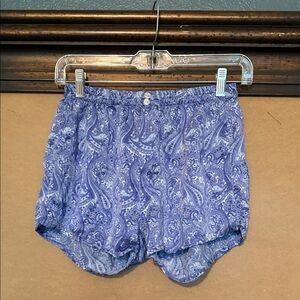 Paisley Print Blue Silk Boxer Shorts